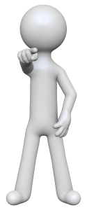 指をさす棒人間の3Dイラスト