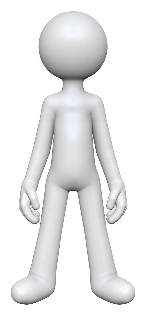 棒立ちの棒人間の3Dイラスト | ココ素材 <cocosozai>
