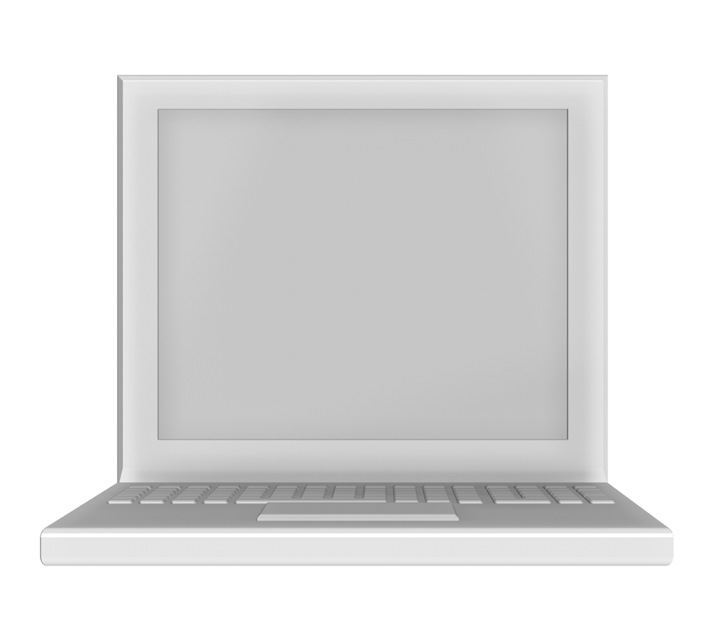 ノートパソコン(正面)の3Dイラスト