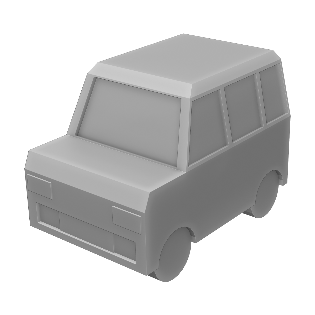 車(ボックス型)の3Dイラスト